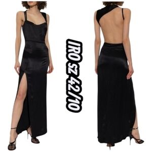 NWT IRO Black sweetheart-neck Satin dress sz 10